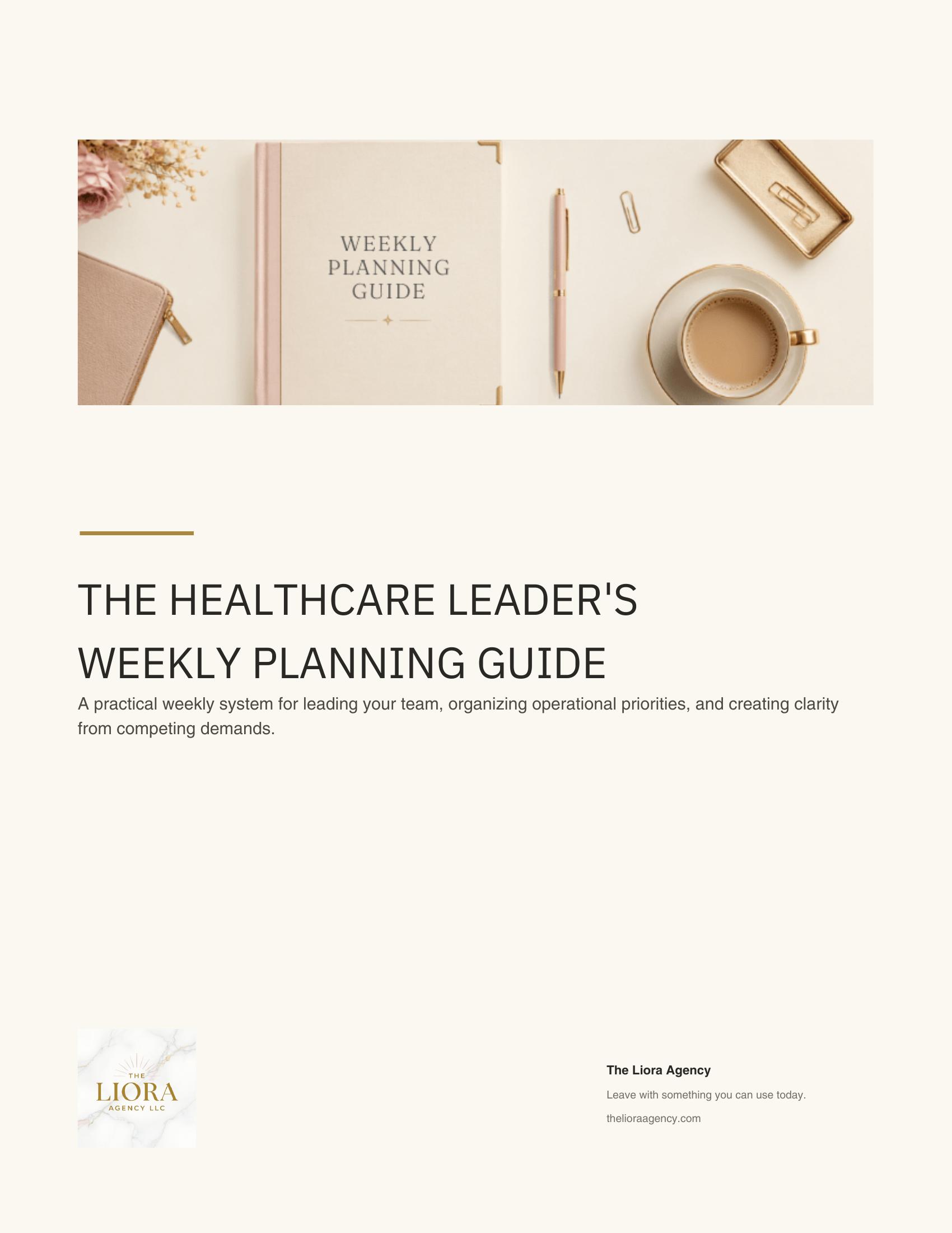 The Healthcare Leader's Weekly Planning Guide cover